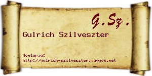 Gulrich Szilveszter névjegykártya